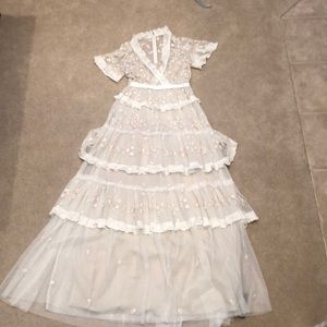 needle and thread tiered floral maxi dress
